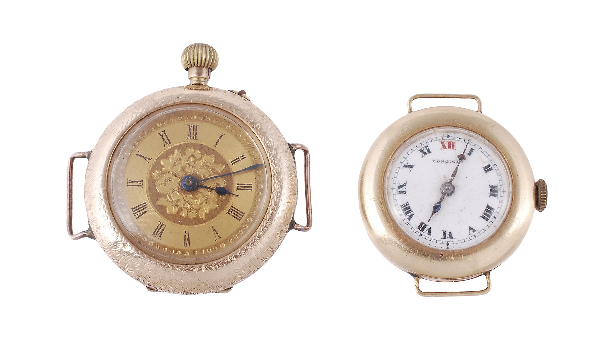 Longines, a lady`s gold watch head, circa 1910, ref  Longines, a lady`s gold watch head,   circa