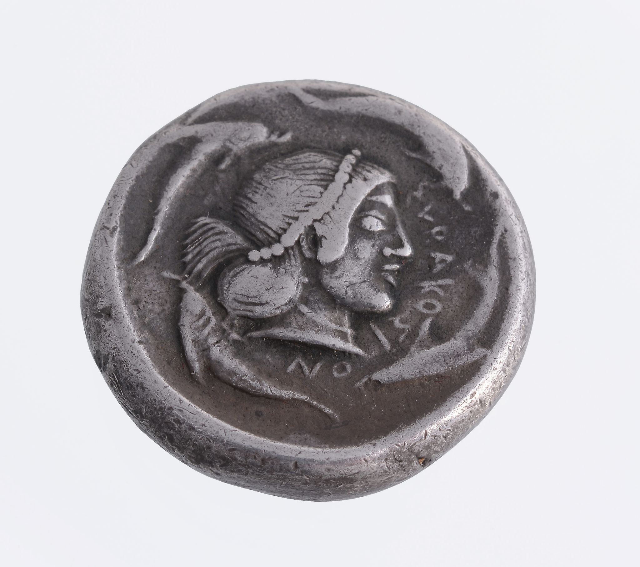 Greek Sicily, Syracuse, Gelon , silver Tetradrachm, Nike flying above quadriga  Greek Sicily,