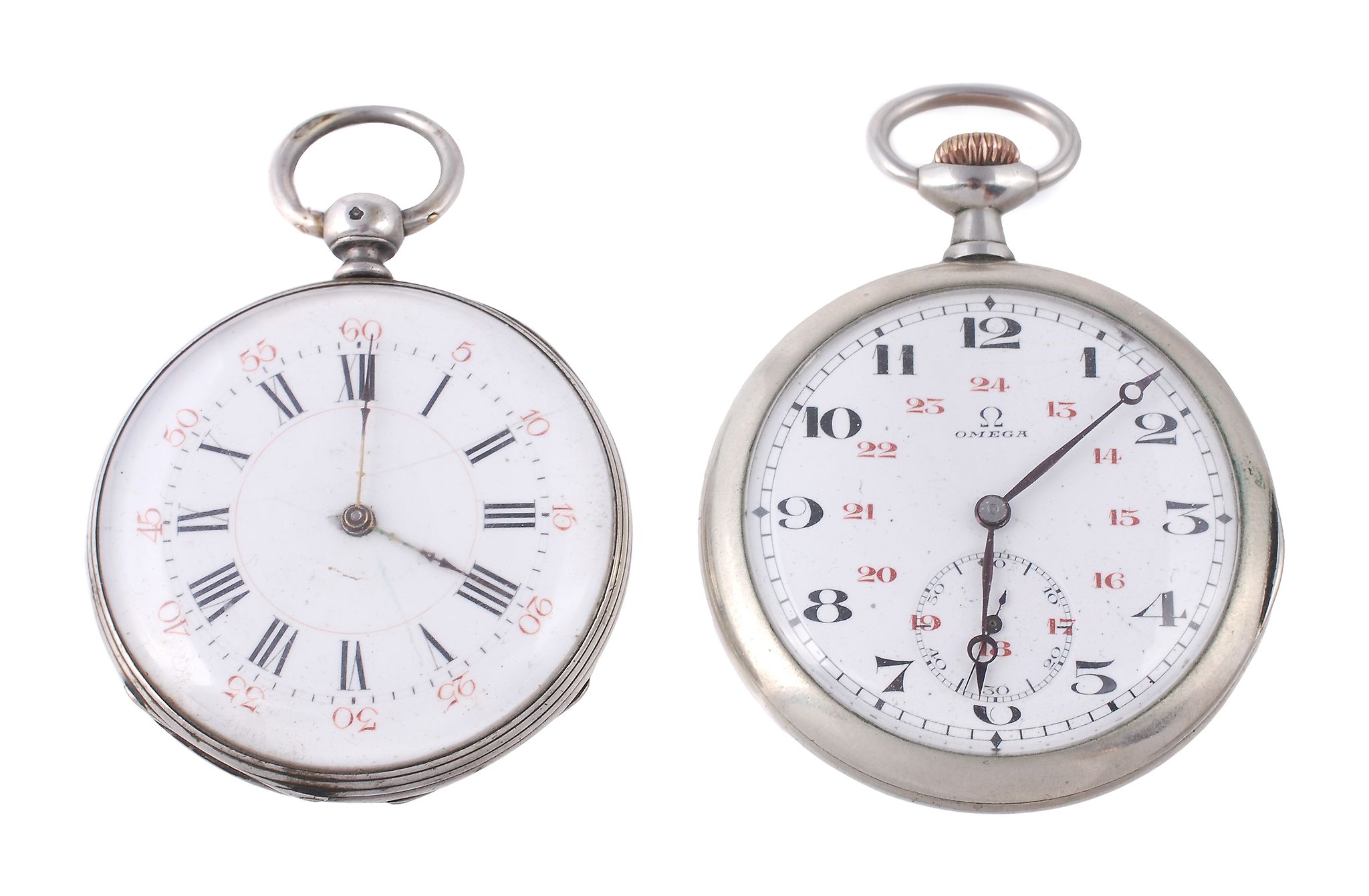 Omega, a nickel open face pocket watch, circa 1922, no  Omega, a nickel open face pocket watch,