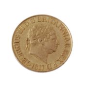 George III, Sovereign 1817. Extremely fine or better  George III, Sovereign 1817.   Extremely fine