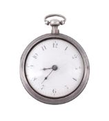 Elizabeth Tope, a silver pair cased pocket watch, hallmarked London 1816, no  Elizabeth Tope, a