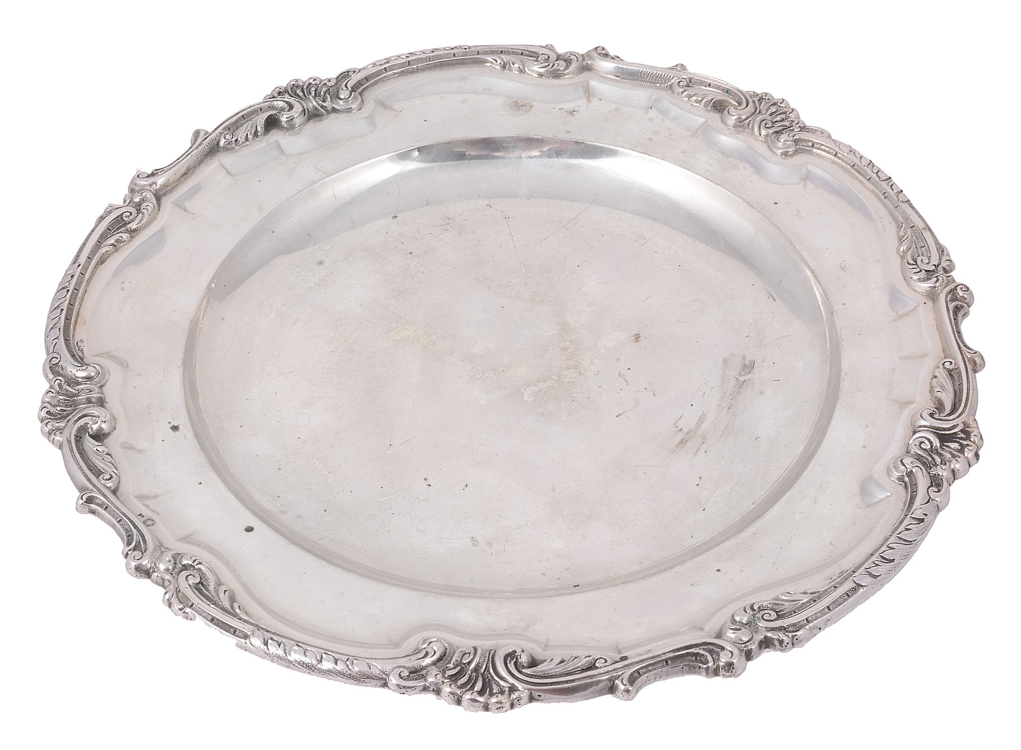 An Austro Hungarian silver plate, maker`s mark indistinct, Vienna 1872 - 1922, An Austro Hungarian