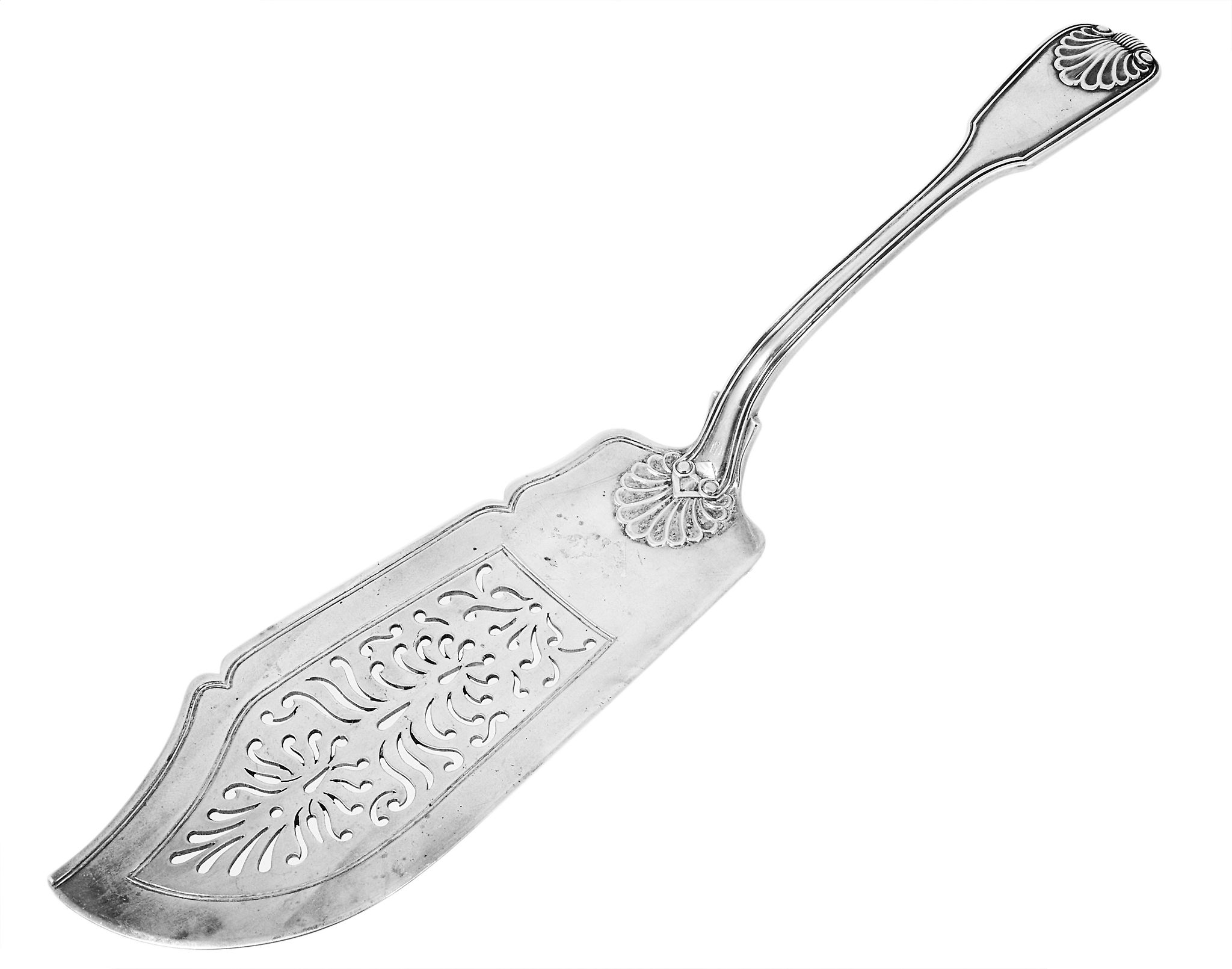 A late William IV fiddle, reed and shell pattern fish slice by Joseph &... A late William IV fiddle,