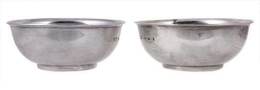 A pair of Britannia standard silver bowls, sponsor A pair of Britannia standard silver bowls,