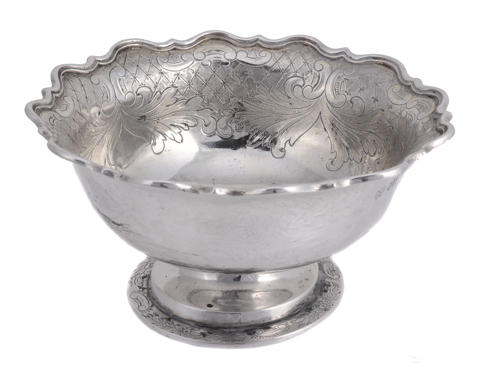 An early Victorian silver shaped circular pedestal bowl by Edward Farrell An early Victorian