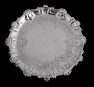 A George III silver shaped circular waiter by Elizabeth Cooke, London 1771 A George III silver