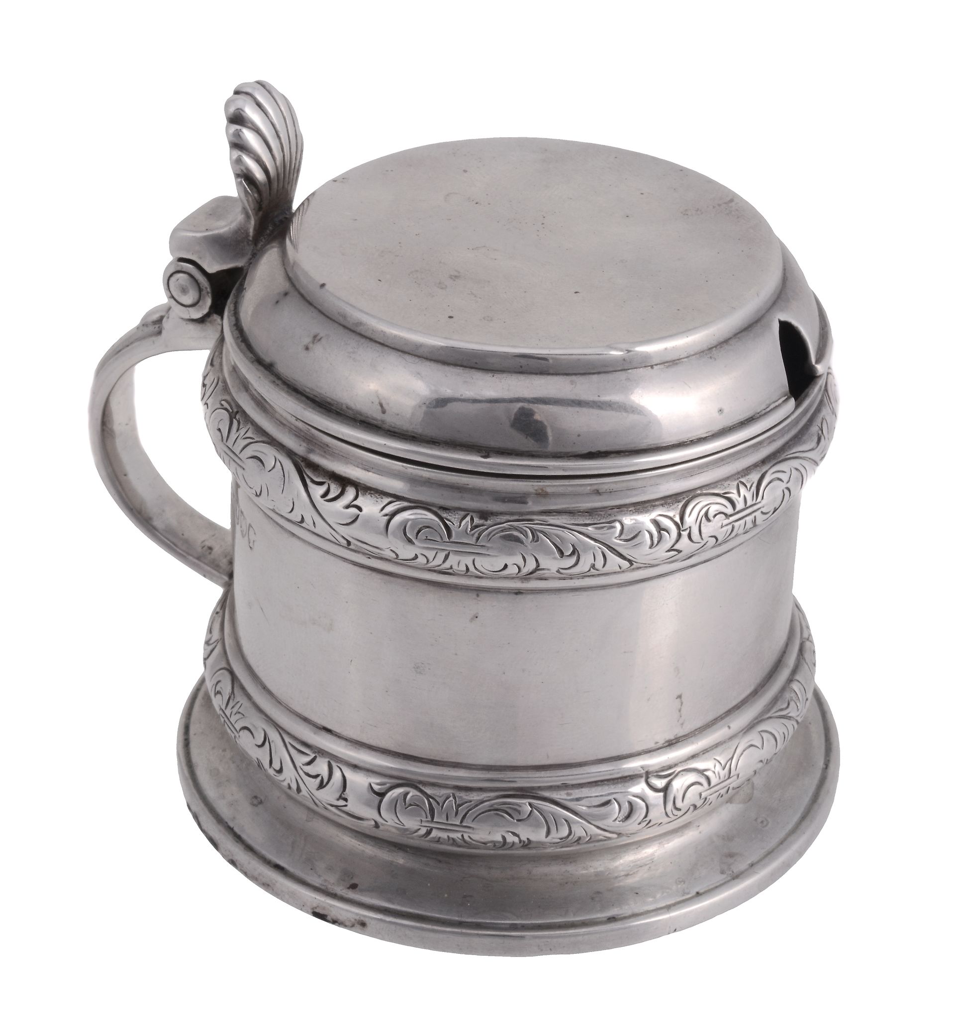 A Victorian silver circular mustard by William Stocker, London 1879 A Victorian silver circular