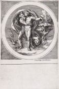Cherubino Alberti (1553-1615) - Jupiter embracing Ganymede, set within a roundel, Plate 2, from a