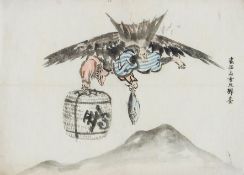 Hasegawa Settan (1778-1843) and studio - A group of 14 drawings of narrative scenes and figures,