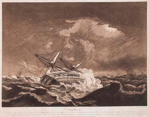 Robert Pollard (1755-1838) - Distress; Preservation, The pair after Robert Dodd depicting the