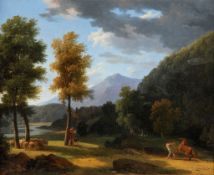 Jean Victor Bertin (1767-1842) - Arcadian landscape with figures Oil on canvas Signed Bertin and