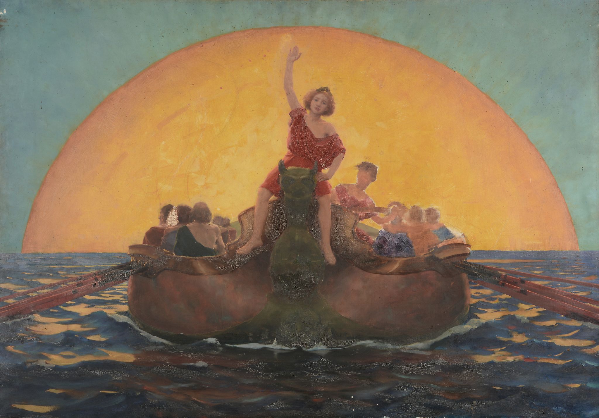 Thomas Cooper Gotch (BRITISH, 1854-1931) - Study for Youth Oil on canvas Unframed 76 x 107 cm (30 x