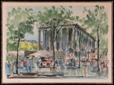 Guy de Neyrac (20th century) - La Madeleine, Paris Watercolour with pen and ink Signed in ink lower
