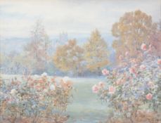 Beatrice Emma Parsons ( 1870-1955) - Rose gardens A pair, watercolour Both signed lower right Each