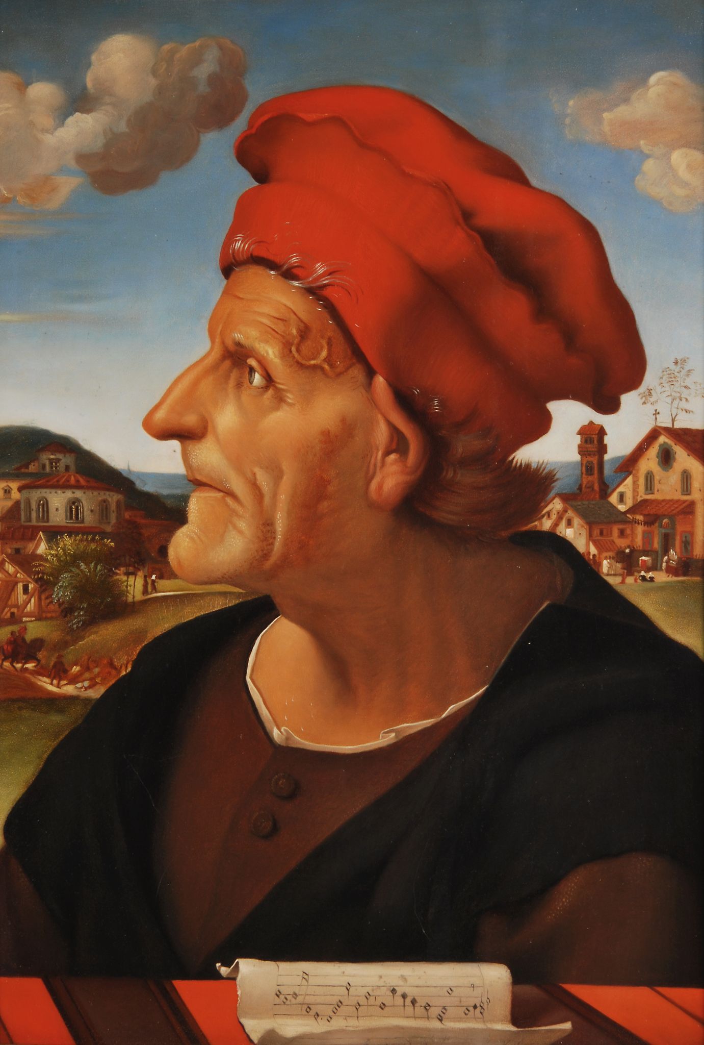 After Piero di Cosimo - Portrait of Francesco Giamberti da Sangallo Oil on panel 47 x 33 cm (18 1/2