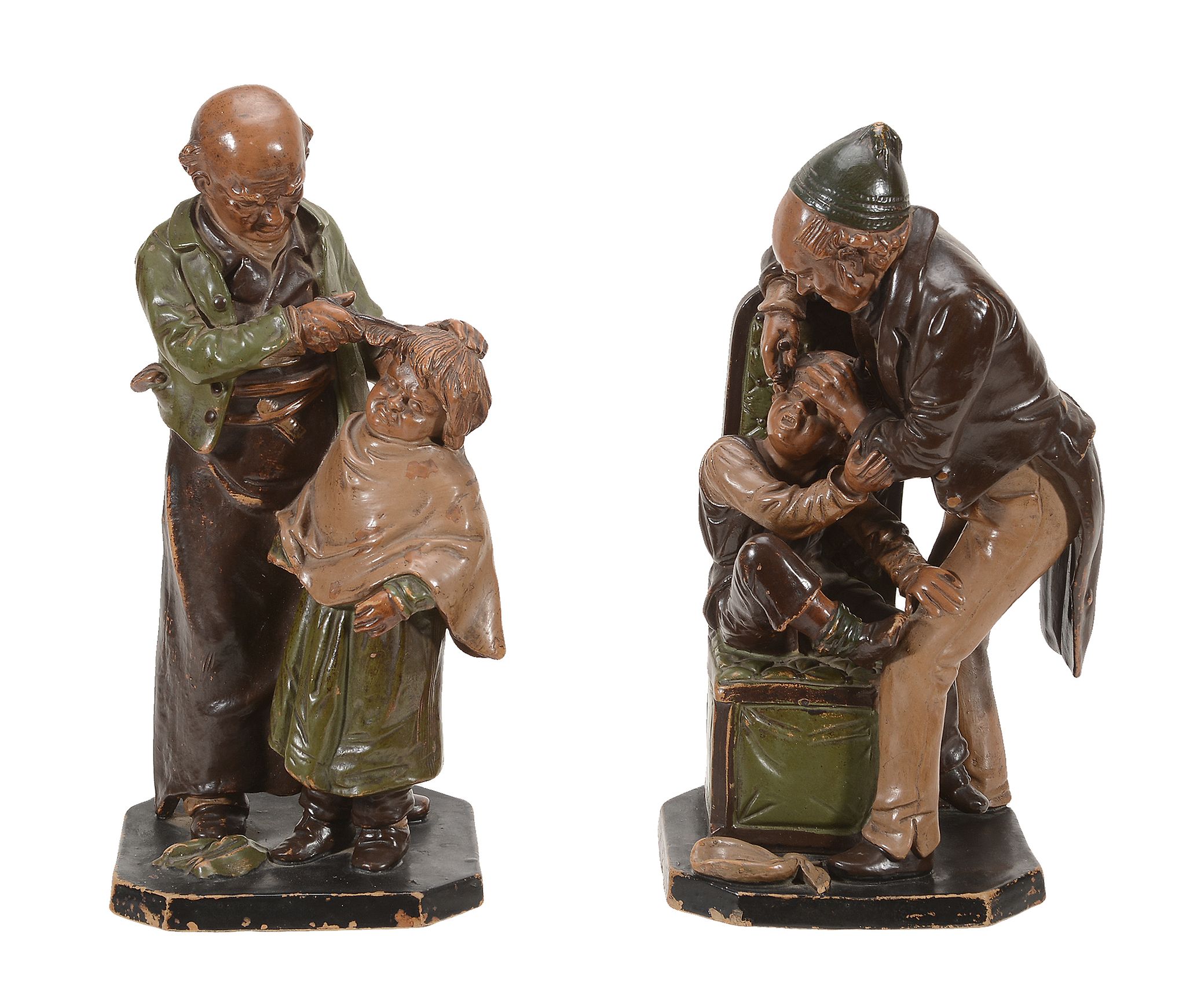 A pair of Wilhelm Schiller & Sons cold-painted terracotta models of a... A pair of Wilhelm Schiller