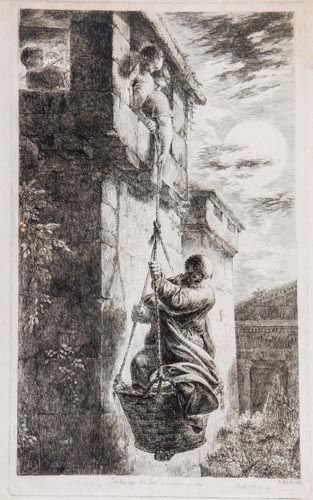 St Paul lowered down from the city walls of Damascus [J St Paul lowered down from the city walls of