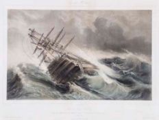 Auguste Mayer (1805-1890) - Explosion du Brig Le Panayoti; Coup de Vent, 2 plates from the series