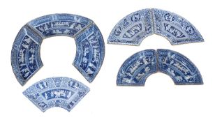 A selection of eight assorted Spode blue and white printed `Greek A selection of eight assorted