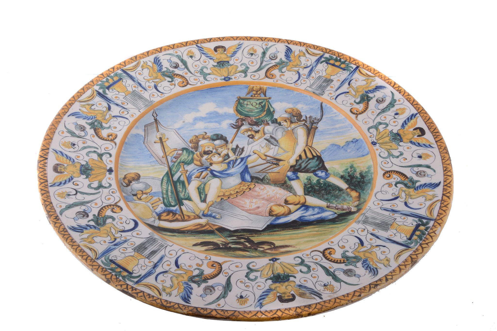 A large Italian maiolica charger, 20th century A large Italian maiolica charger, 20th century,