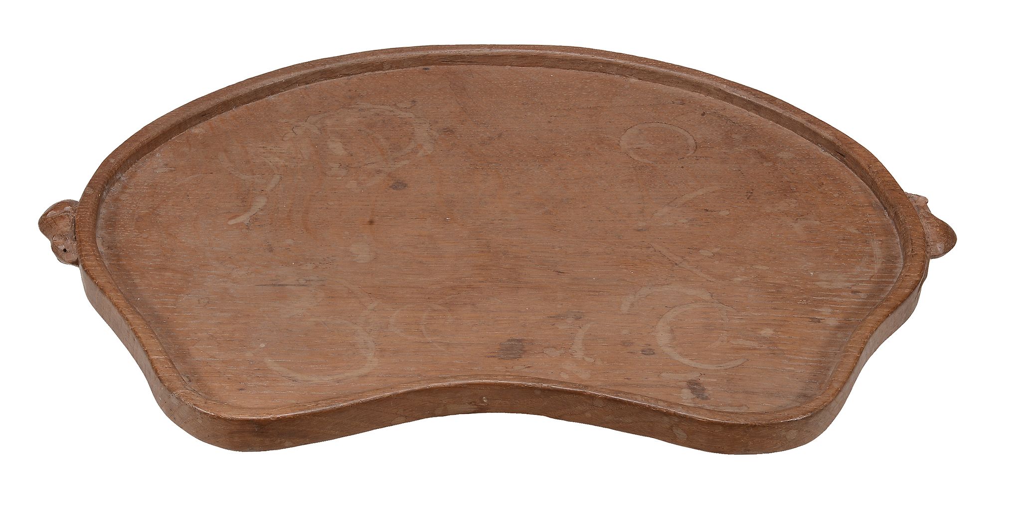 Robert Mouseman Thompson, an oak kidney shaped tray Robert Mouseman Thompson, an oak kidney shaped