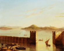 Elizabeth Frances Batty (fl. 1809-1819) - View from Arona, Lago Maggiore Oil on canvas 35.5 x 44
