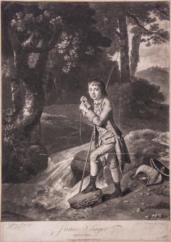 Richard Houston (1733-1810) - Portrait of James Sayer, aged 13 years, After Zoffany Mezzotint, on