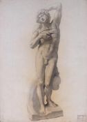 Edward Turner (fl. 1800) - Study of the statue of Marcus Claudius Marcellus, Louvre Black chalk, on
