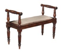 A William IV mahogany window seat, circa 1835, in the manner of George Bullock A William IV