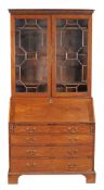 A George III mahogany bureau bookcase circa 1780 the blind fretwork... A George III mahogany bureau