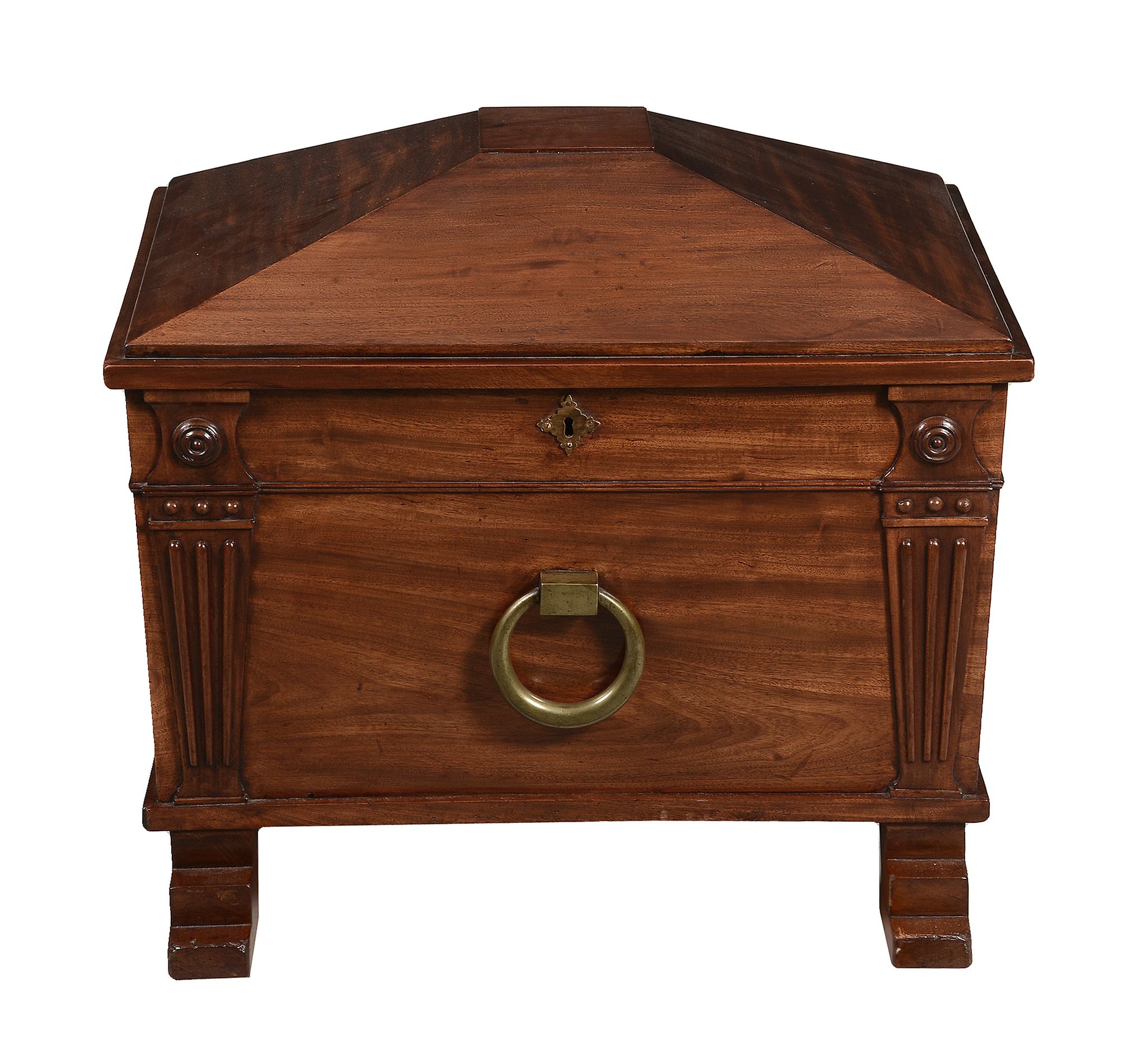 A Regency mahogany cellaret, circa 1815, of sarcophagus form A Regency mahogany cellaret, circa