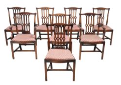 A set of eight mahogany dining chairs in George III style A set of eight mahogany dining chairs in