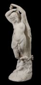 An Italian sculpted alabaster model of a maiden, possibly Venus, circa 1900 An Italian sculpted
