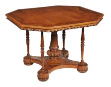 A William IV satinwood, walnut and marquetry centre table, circa 1835 A William IV satinwood,