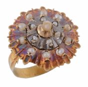 An 18th century gold pearl ring by Enrico Pistelli  An 18th century gold pearl ring by Enrico