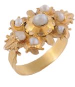 A mid 18th century gold and pearl ring by Enrico Pistelli, Rome 1739-1741  A mid 18th century gold