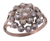 An 18th century style diamond cluster ring  An 18th century style diamond cluster ring,   the