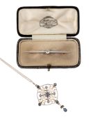 An Edwardian diamond bar brooch, circa 1910  An Edwardian diamond bar brooch,   circa 1910, the