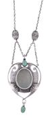 Murrle Bennett and Co, a chrysoprase silver locket , circa 1900  Murrle Bennett and Co, a