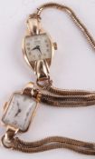 Tudor, Royal, a lady`s 9 carat gold cocktail wristwatch, hallmarked Chester 1954, ref. 290840, the
