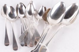 Three George IV silver fiddle pattern table spoons by William, Charles & Henry Eley, London 1824,