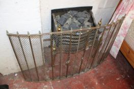 A brass mounted fire grate to include a fireguard