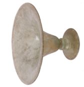 An iridescent glass tazza, of flared trumpet shape, on circular base, 32cm diameter, 21cm high