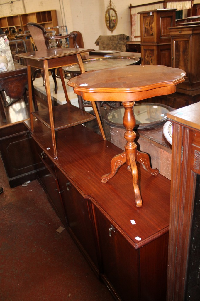 A mixed lot to include a pedestal desk, sideboard, occasional tables, glazed bookcase and corner - Image 3 of 3