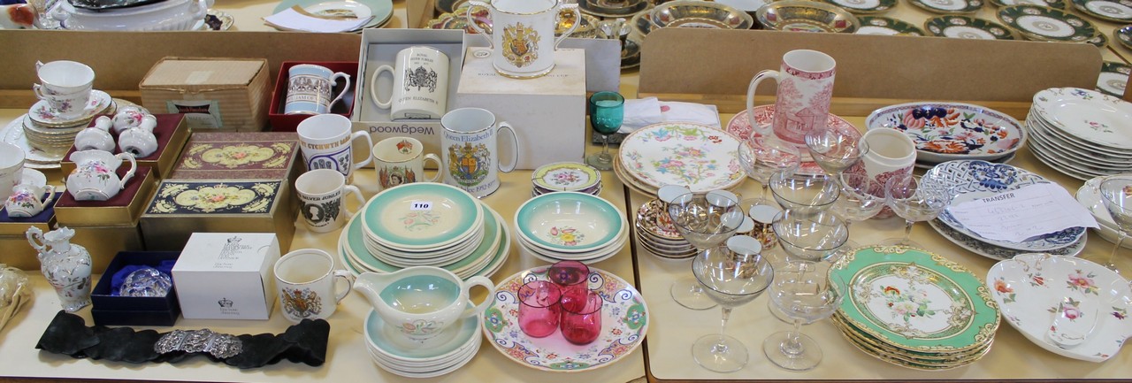 A large collection of ceramics and glass including Royal Crown Derby, a mid 19th century English