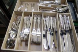 Silver plated cutlery, King`s pattern made by Smith Seymour Sheffield, 10 large knives and 10 forks,