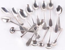 A collection of silver flatware, by various different maker`s and dates, to include: a pair of