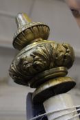 Two curtain pelmet and curtain poles the longest approx. 380cm and a single gold curved pelmet