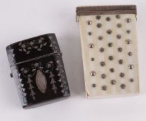 A late 18th century ivory slightly tapering necessaire, with striated and studded brass