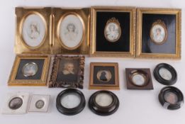 A collection of portrait miniatures, including: . Fabry, portrait of the Queen of Naples, signed,